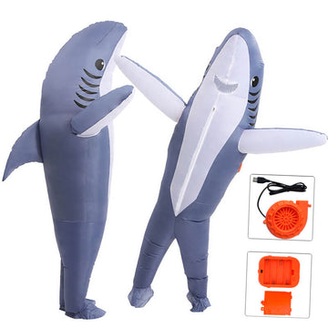 Inflatable Shark Costume Kids Adults Halloween Funny Blow Up Inflatable Costumes